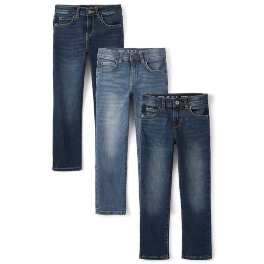 Children's Place Boys Stretch Straight Fit Jeans, 3 pack, size 6 NWT